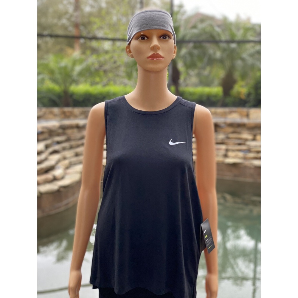 Nike Dri-FIT Running Tank Top XL Black Women's Activewear - New with Tags